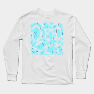 Blue flower watercolor art design Long Sleeve T-Shirt